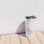 White Marble Gold Diamond Travel Mug Gallery Image 4