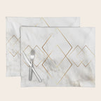 White Marble Gold Diamond Placemat Gallery Image 1