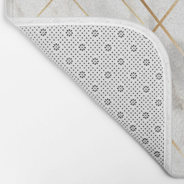 White Marble Gold Diamond Bath Mat Gallery Image 2