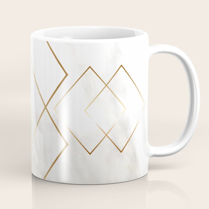 White Marble Gold Diamond Coffee Mug Gallery Image 1