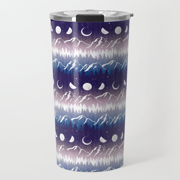 Mountains & Moons Stripe Travel Mug Gallery Image 1