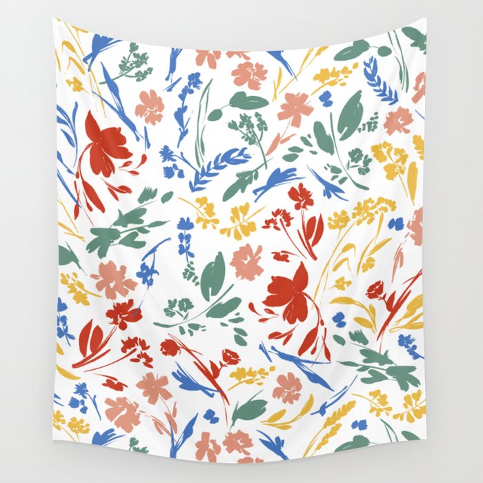 Wild colorful flowery meadow Wall Tapestry Gallery Image 4