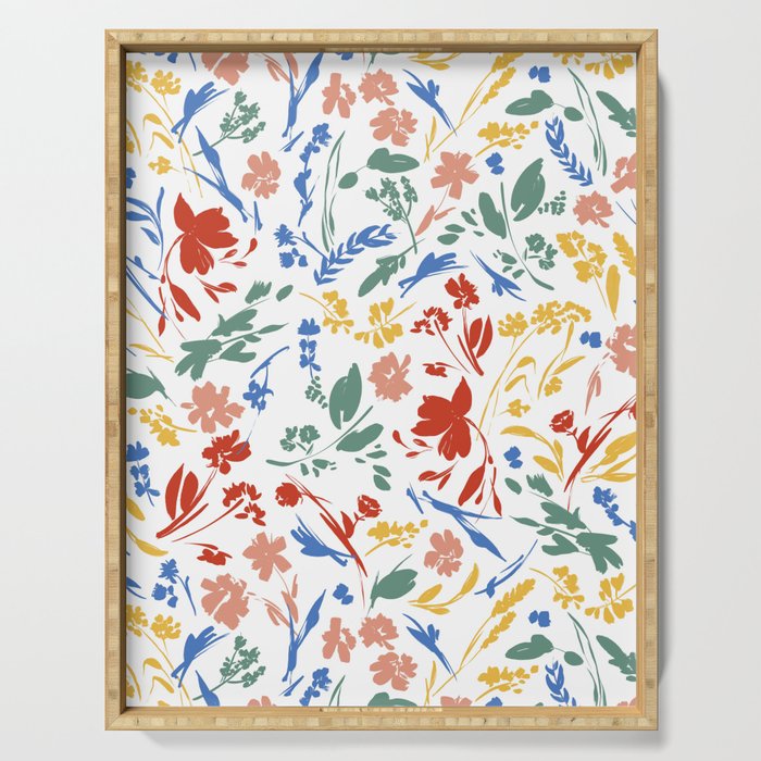 Wild colorful flowery meadow Serving Tray Gallery Image 1