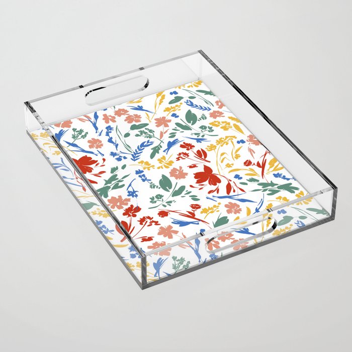 Wild colorful flowery meadow Acrylic Tray Gallery Image 1