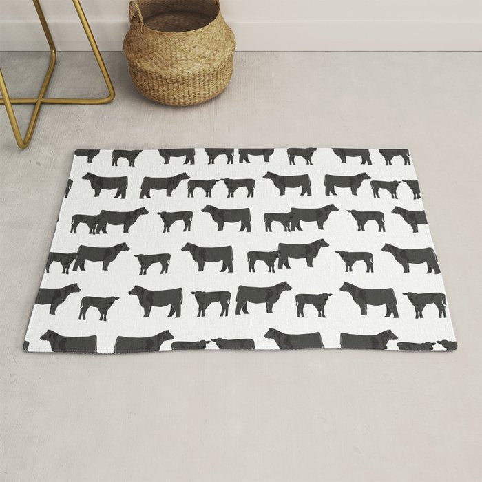 Angus Cattle breed farm gifts must have cow animal Rug Gallery Image 1