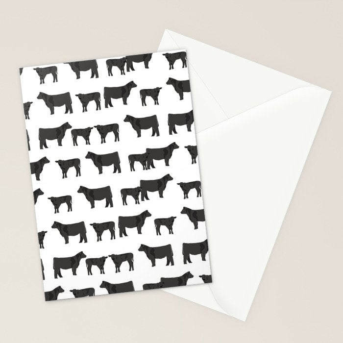 Angus Cattle breed farm gifts must have cow animal Stationery Card Gallery Image 2