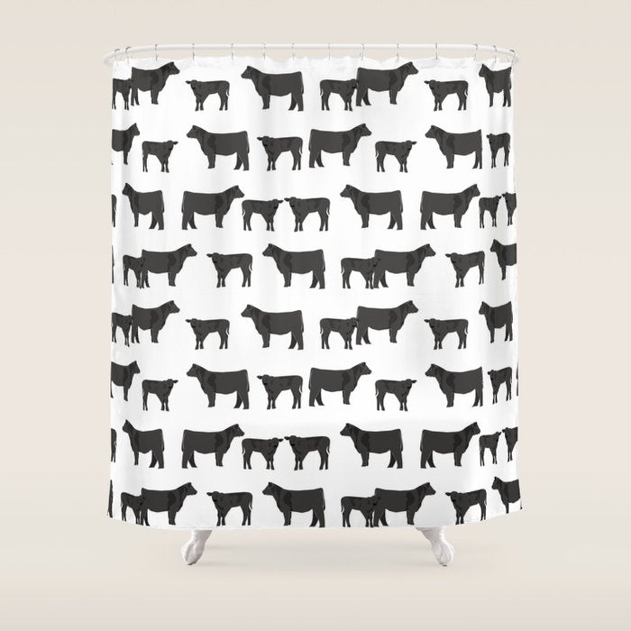 Angus Cattle breed farm gifts must have cow animal Shower Curtain Gallery Image 1