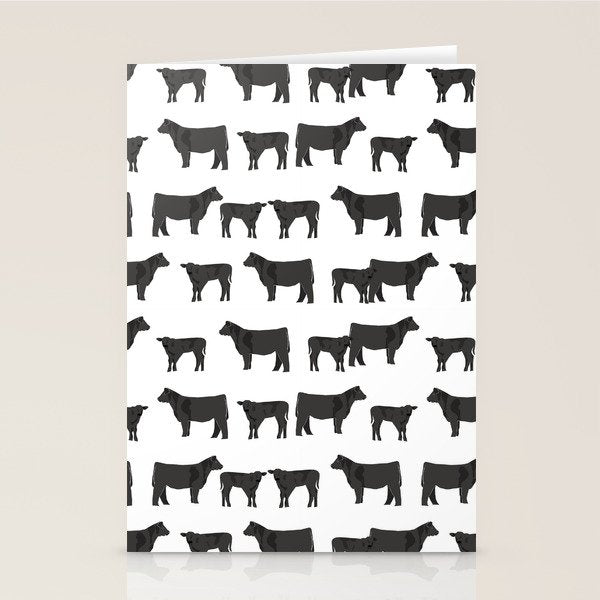 Angus Cattle breed farm gifts must have cow animal Stationery Card Gallery Image 1