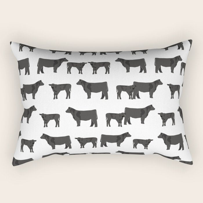 Angus Cattle breed farm gifts must have cow animal Rectangular Pillow Gallery Image 1