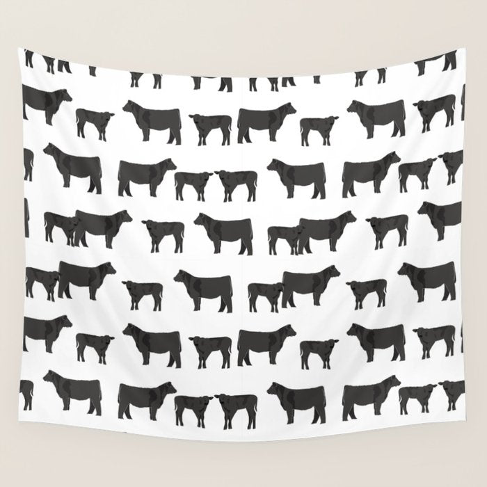 Angus Cattle breed farm gifts must have cow animal Wall Tapestry Gallery Image 4