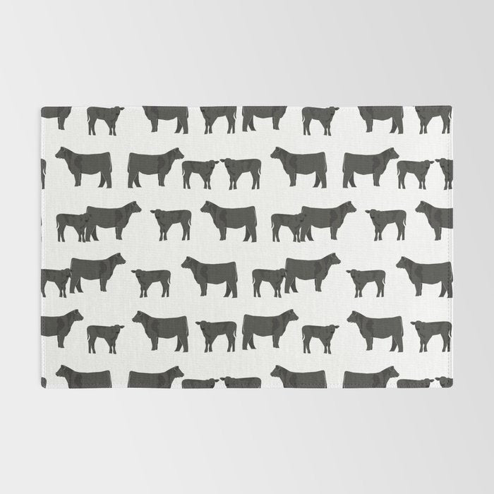 Angus Cattle breed farm gifts must have cow animal Rug Gallery Image 2
