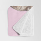 Pug with Pink Bubble Gum Throw Blanket Gallery Image 3