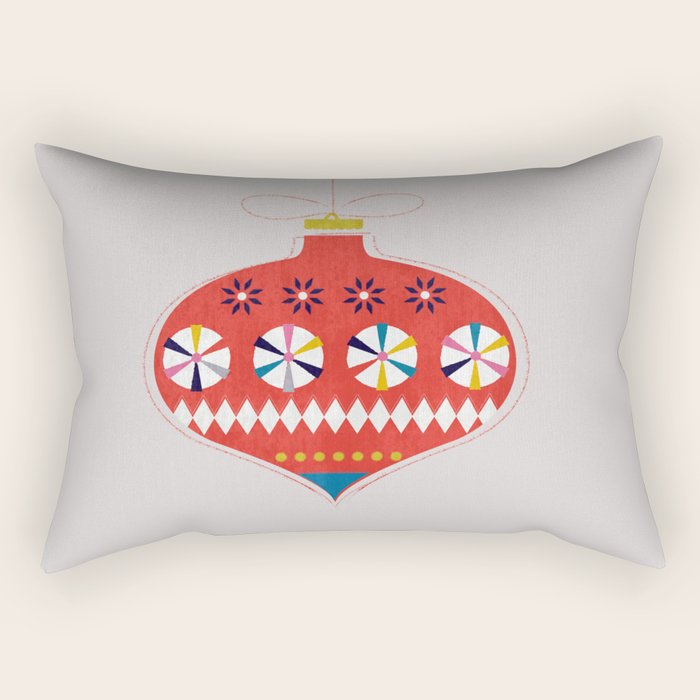 Festive red retro bauble Rectangular Pillow Gallery Image 2