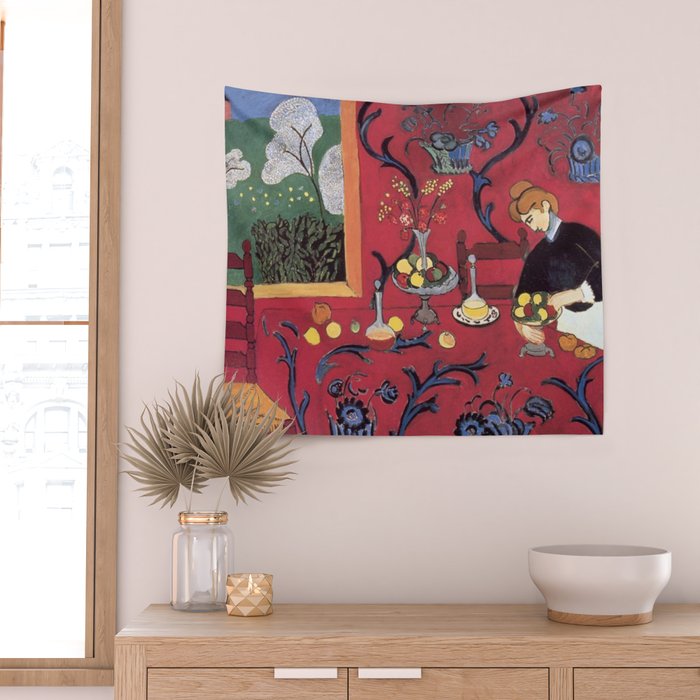 The Red Room (Harmony in Red) - Henri Matisse Wall Tapestry Gallery Image 2