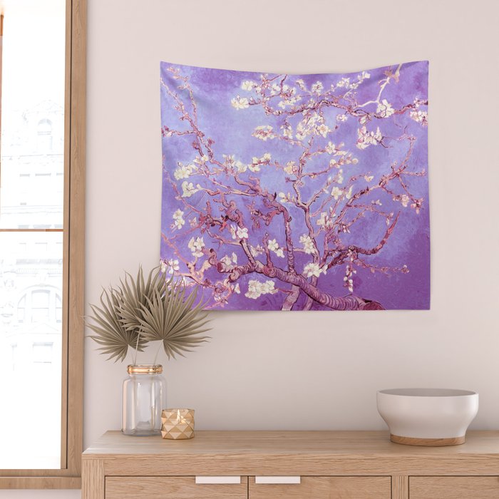 Van Gogh Almond Blossoms Orchid Purple Wall Tapestry Gallery Image 2