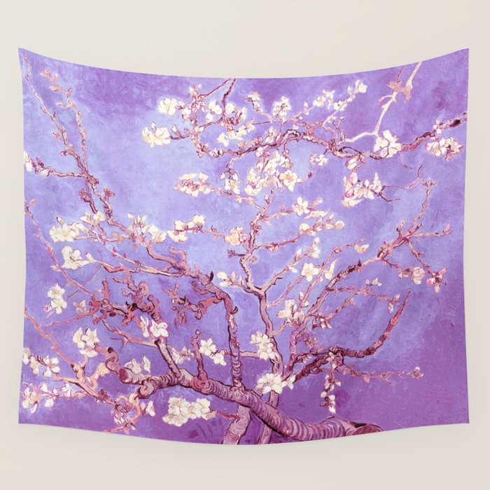 Van Gogh Almond Blossoms Orchid Purple Wall Tapestry Gallery Image 4
