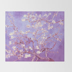 Van Gogh Almond Blossoms Orchid Purple Throw Blanket Gallery Image 2