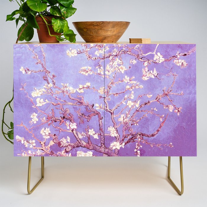 Van Gogh Almond Blossoms Orchid Purple Credenza Gallery Image 1