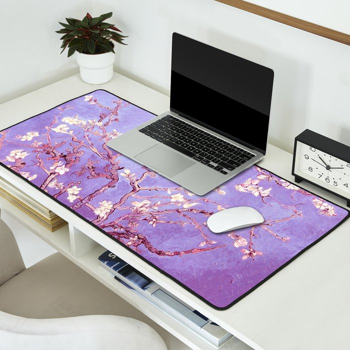 Van Gogh Almond Blossoms Orchid Purple Desk Mat Gallery Image 2