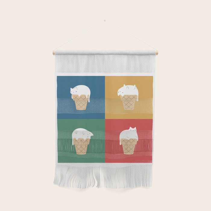 Cat Ice Cream 2x2 Wall Hanging Gallery Image 1