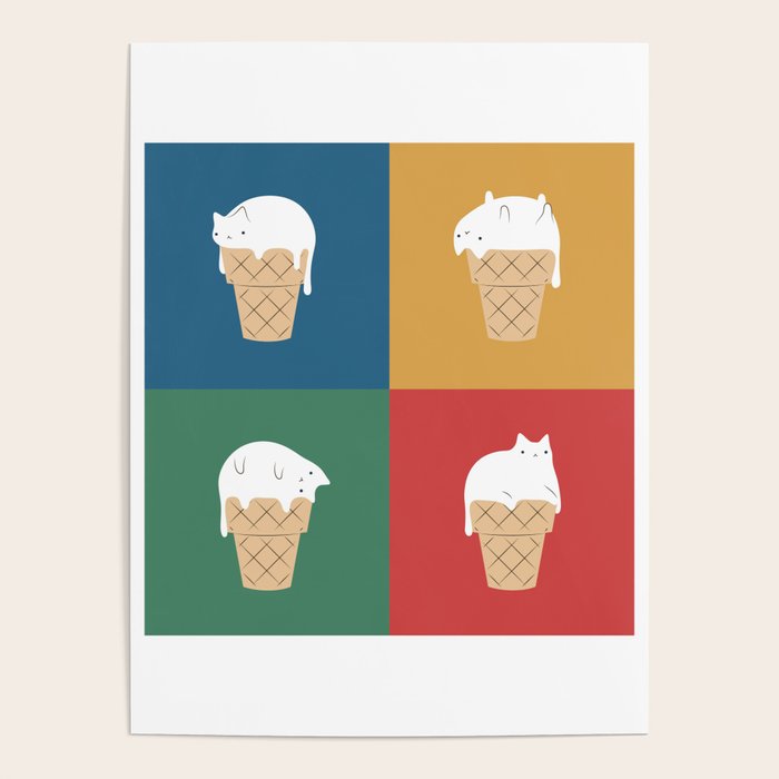 Cat Ice Cream 2x2 Poster Gallery Image 4
