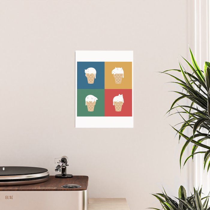 Cat Ice Cream 2x2 Poster Gallery Image 2