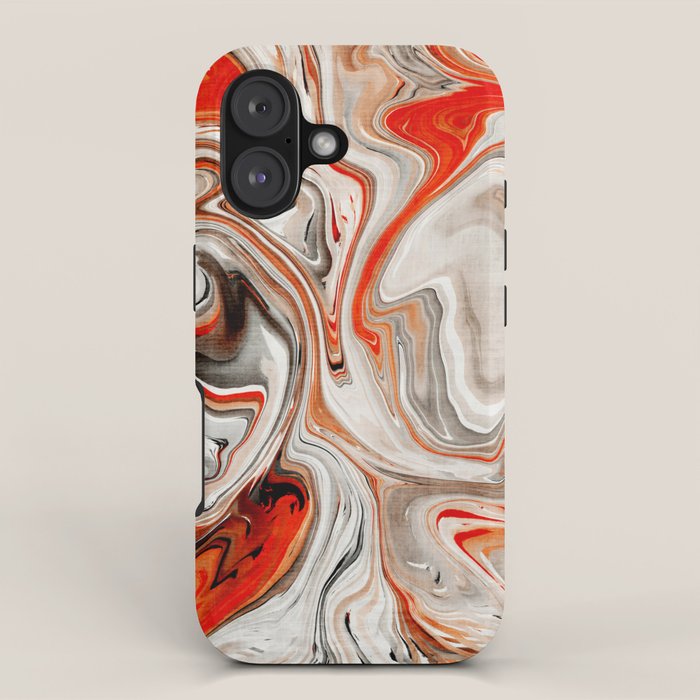 Orange Marble-Like Art Liquid Swirl iPhone Case Gallery Image 1