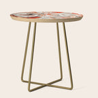 Orange Marble-Like Art Liquid Swirl Side Table Gallery Image 1