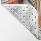 Orange Marble-Like Art Liquid Swirl Bath Mat Gallery Image 2