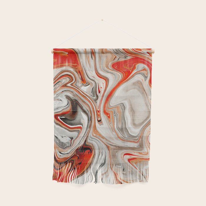 Orange Marble-Like Art Liquid Swirl Wall Hanging Gallery Image 1