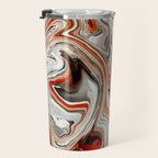 Orange Marble-Like Art Liquid Swirl Travel Mug Gallery Image 3