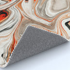 Orange Marble-Like Art Liquid Swirl Rug Gallery Image 4