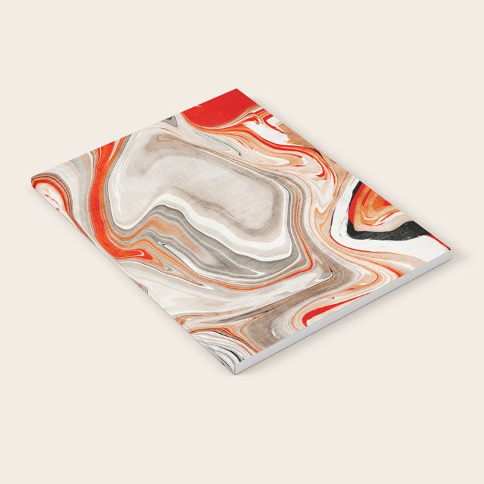 Orange Marble-Like Art Liquid Swirl Notebook Gallery Image 1