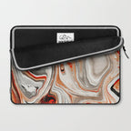Orange Marble-Like Art Liquid Swirl Laptop Sleeve Gallery Image 2