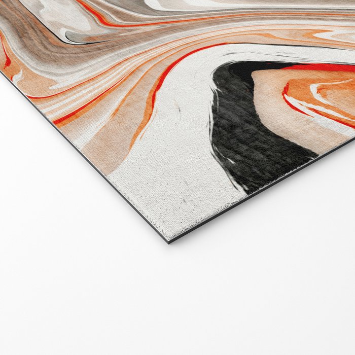 Orange Marble-Like Art Liquid Swirl Welcome Mat Gallery Image 2