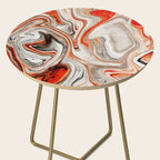 Orange Marble-Like Art Liquid Swirl Side Table Gallery Image 2