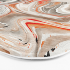 Orange Marble-Like Art Liquid Swirl Bath Mat Gallery Image 3