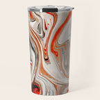 Orange Marble-Like Art Liquid Swirl Travel Mug Gallery Image 1