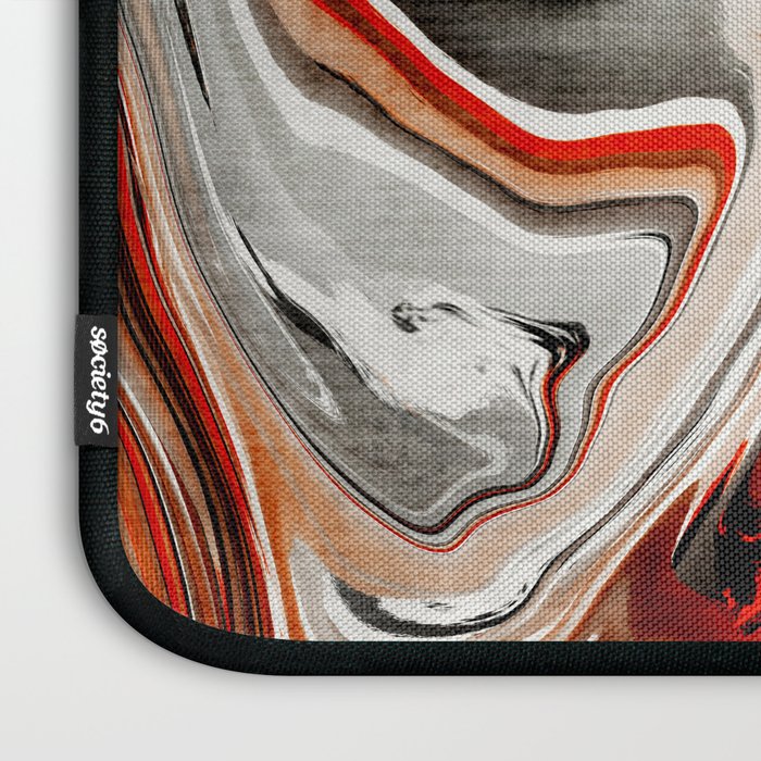 Orange Marble-Like Art Liquid Swirl Laptop Sleeve Gallery Image 3