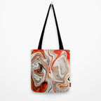 Orange Marble-Like Art Liquid Swirl Tote Bag Gallery Image 2
