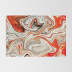 Orange Marble-Like Art Liquid Swirl Rug Gallery Image 2