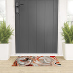 Orange Marble-Like Art Liquid Swirl Welcome Mat Gallery Image 3