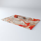 Orange Marble-Like Art Liquid Swirl Rug Gallery Image 3
