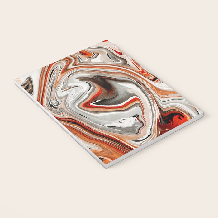 Orange Marble-Like Art Liquid Swirl Notebook Gallery Image 3