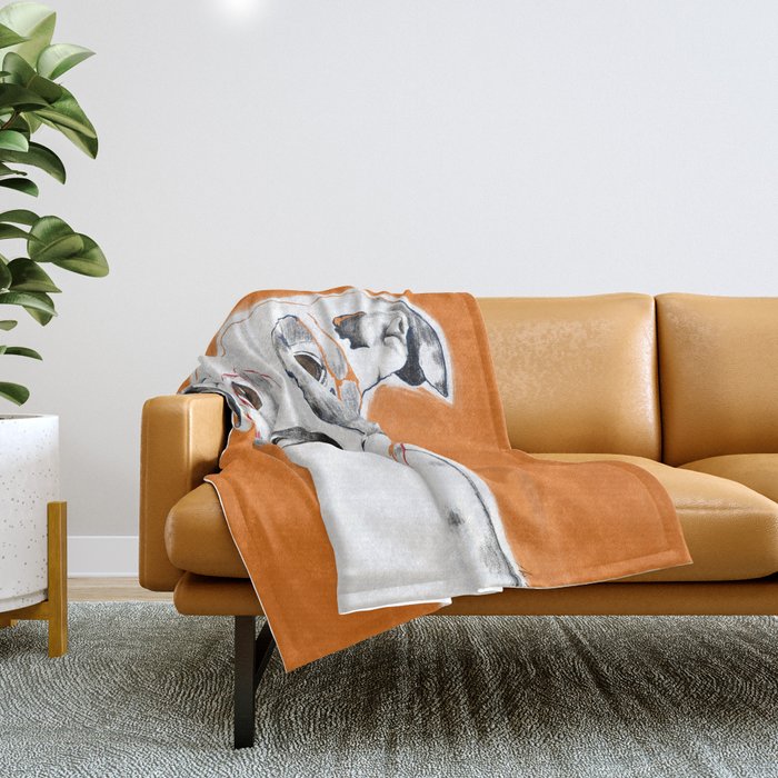 Greyhound dog portrait Throw Blanket Gallery Image 1