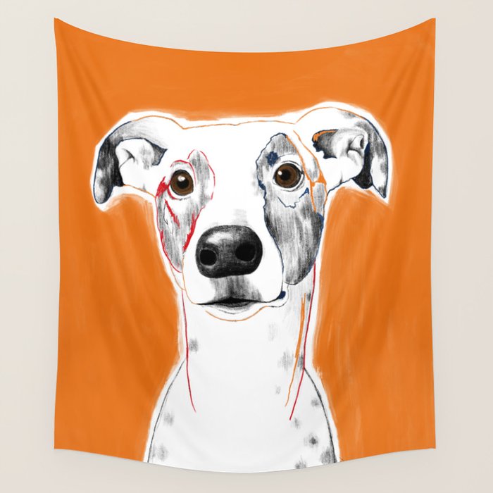 Greyhound dog portrait Wall Tapestry Gallery Image 4