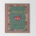 Qashqaâi Fars Southwest Persian Kilim Print Throw Blanket Gallery Image 2