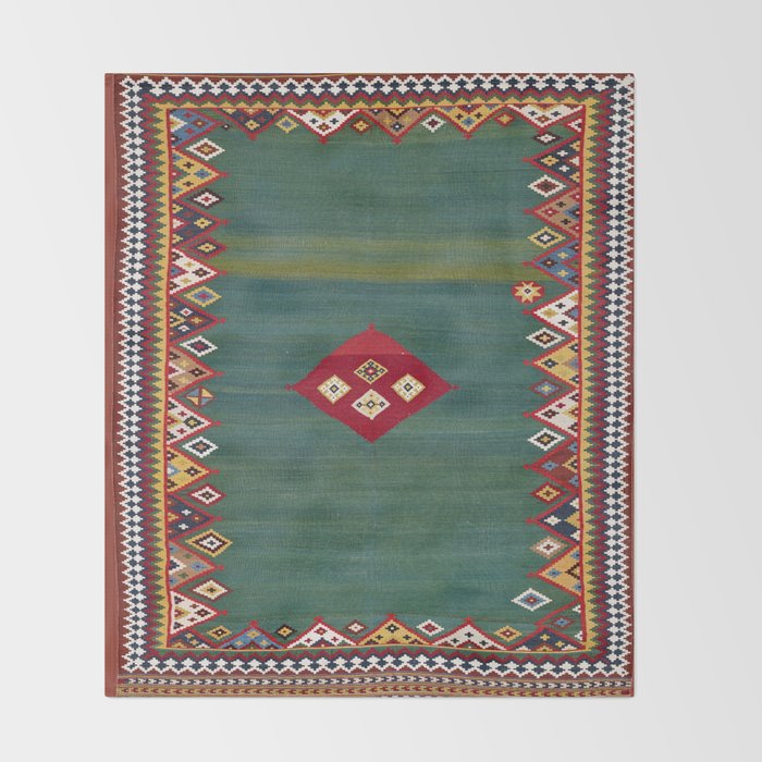 Qashqaâi Fars Southwest Persian Kilim Print Throw Blanket Gallery Image 2