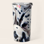 Dalmatian Love, Cute Puppies Dogs Pets, Animals Domestic Photography Siblings, Adorable Family Polka Dots Spotted  Travel Mug Gallery Image 2
