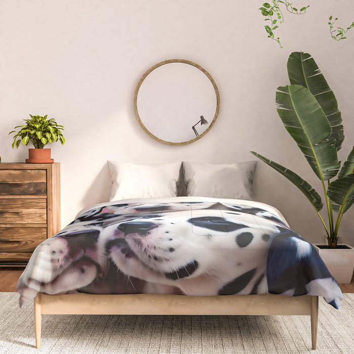 Dalmatian Love, Cute Puppies Dogs Pets, Animals Domestic Photography Siblings, Adorable Family Polka Dots Spotted  Comforter Gallery Image 3